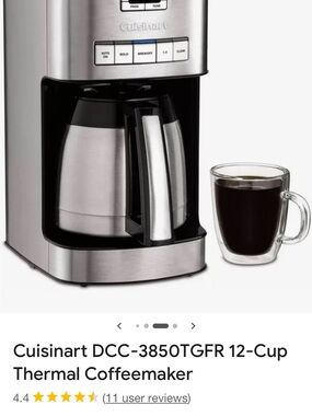 Cuisinart Stainless Steel and Black 12-Cup Thermal Coffee Maker